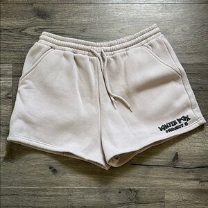 white fox cream comfy shorts